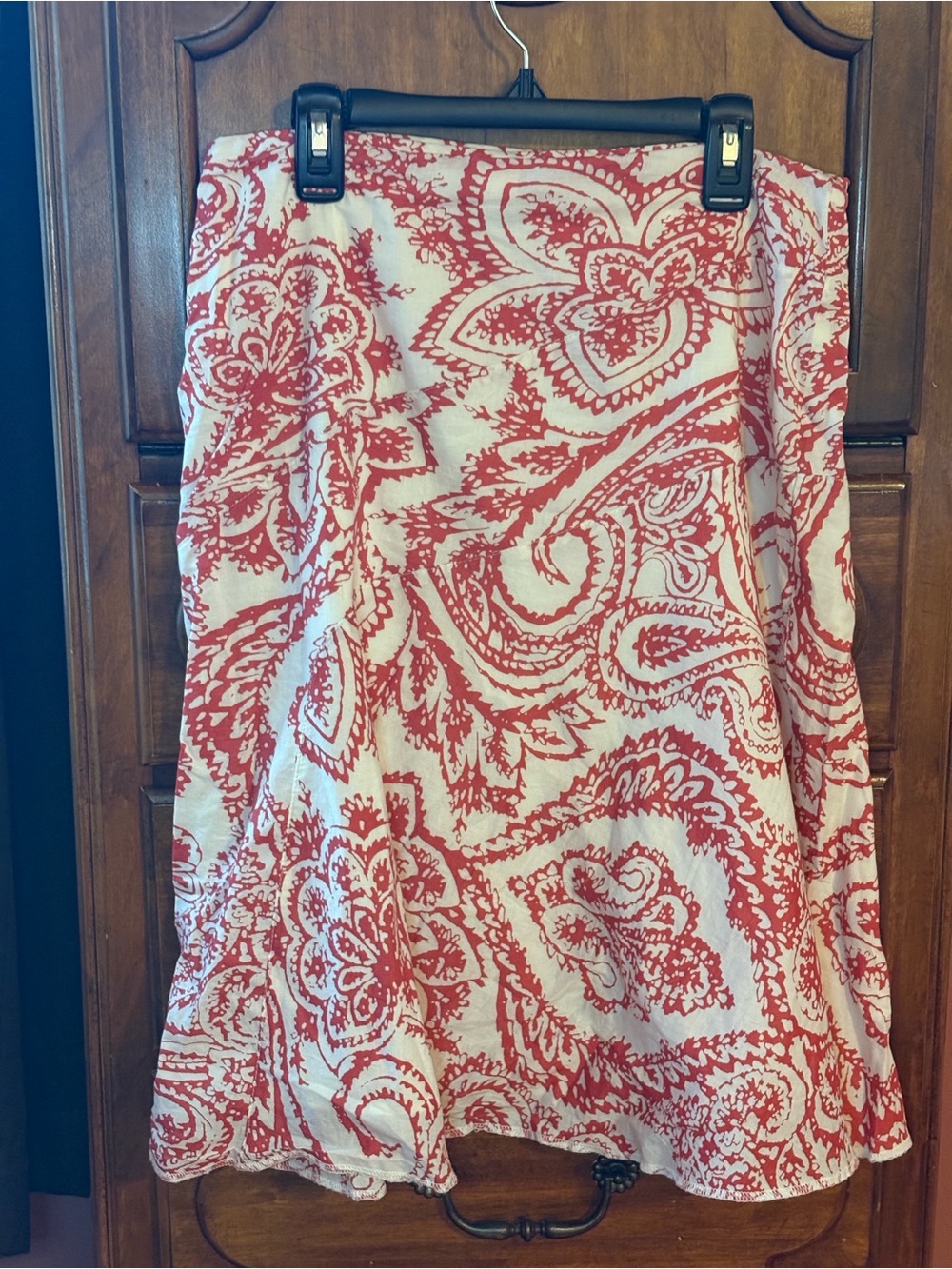 Vintage GAP White and Coral Paisley A-Line Skirt size 2